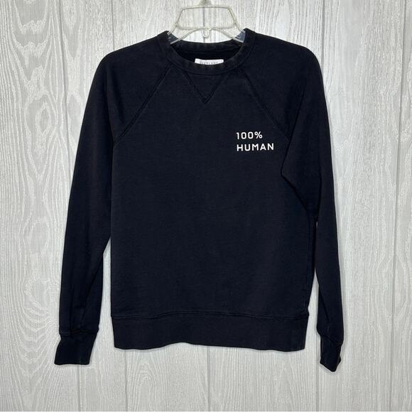 Everlane Black 100% Human Crew Neck‎ Sweatshirt size XS - Picture 1 of 3